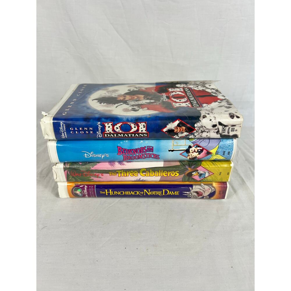 Disney Classics VHS Lot Hunchback of Notre Dame 101 Dalmatians Three Caballeros